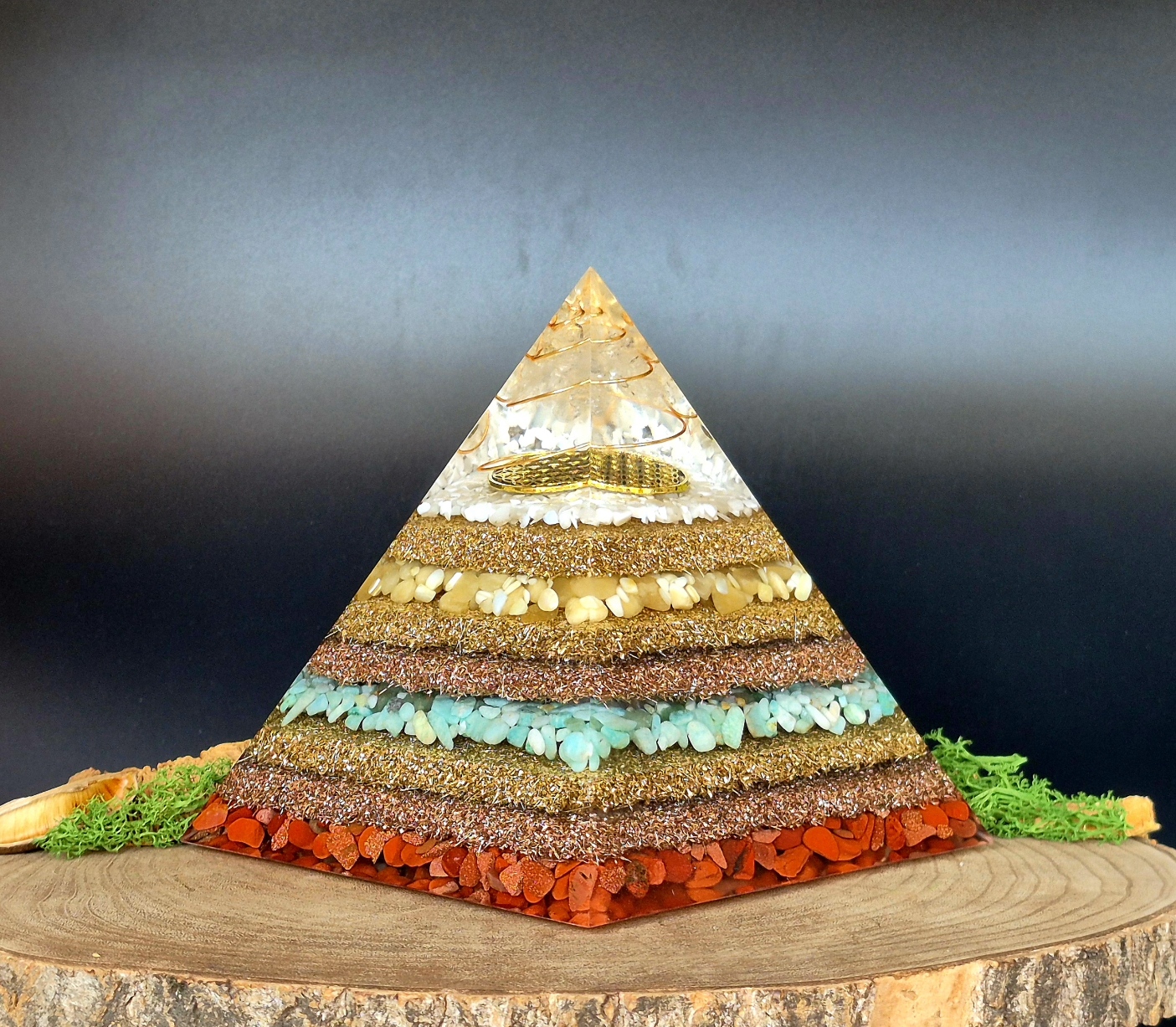 orgonite piramide multcolor flower of life
